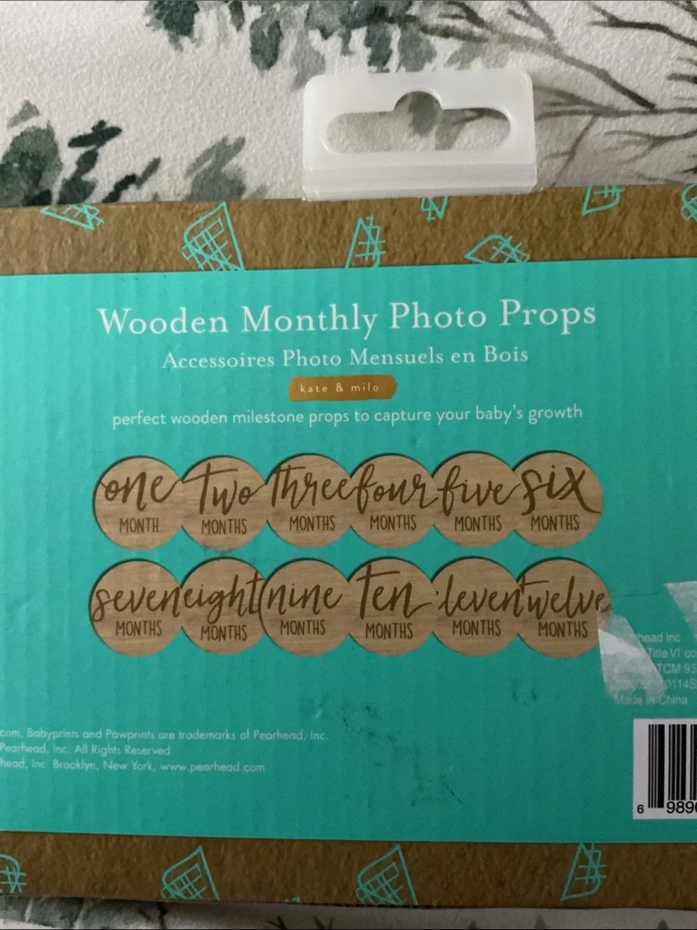 Kate & Milo Baby Monthly Milestone Marker Discs Wooden Monthly Photo Props - One